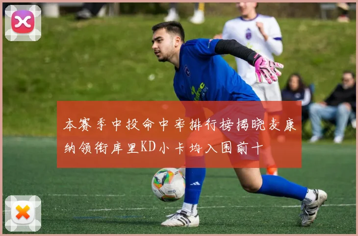 本赛季中投命中率排行榜揭晓麦康纳领衔库里KD小卡均入围前十